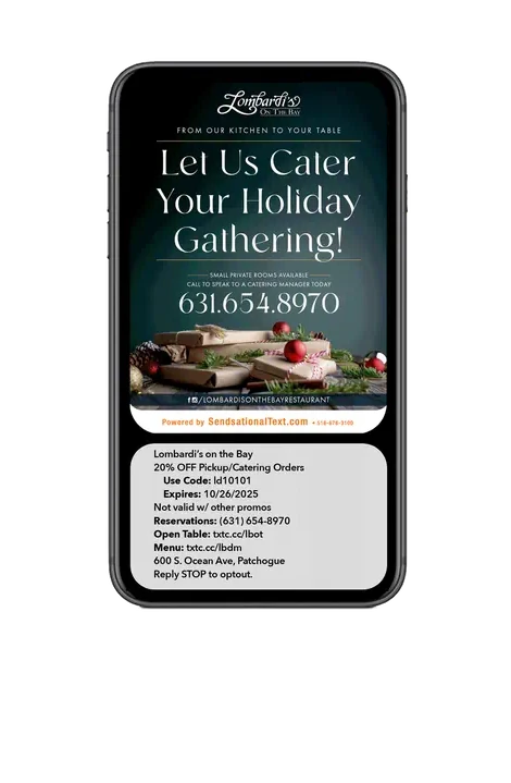 Picture-message coupon Sendsational designed for Lombardi’s